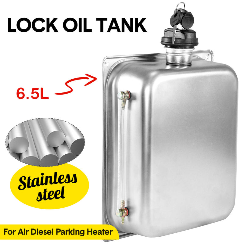 7L Lockable Petrol Fuel Tank Stainless Steel Caps Locking Diesel Portable Container Backup Petrol Storage Tank For Truck Van External Fuel Tank