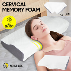 Cervical Memory Foam Pillow High Low Side Washable Ergonomic Pillow Butterfly Shaped Rebound Foam for Neck Shoulder Stomach Bed Sleeping Health Care