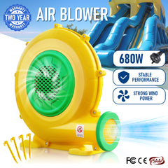 680W Air Blower 240V Commercial AU | SAA/CE Certified for Jumping Castles/Water Slides | 50dB Low Noise Salt-Resistant Housing