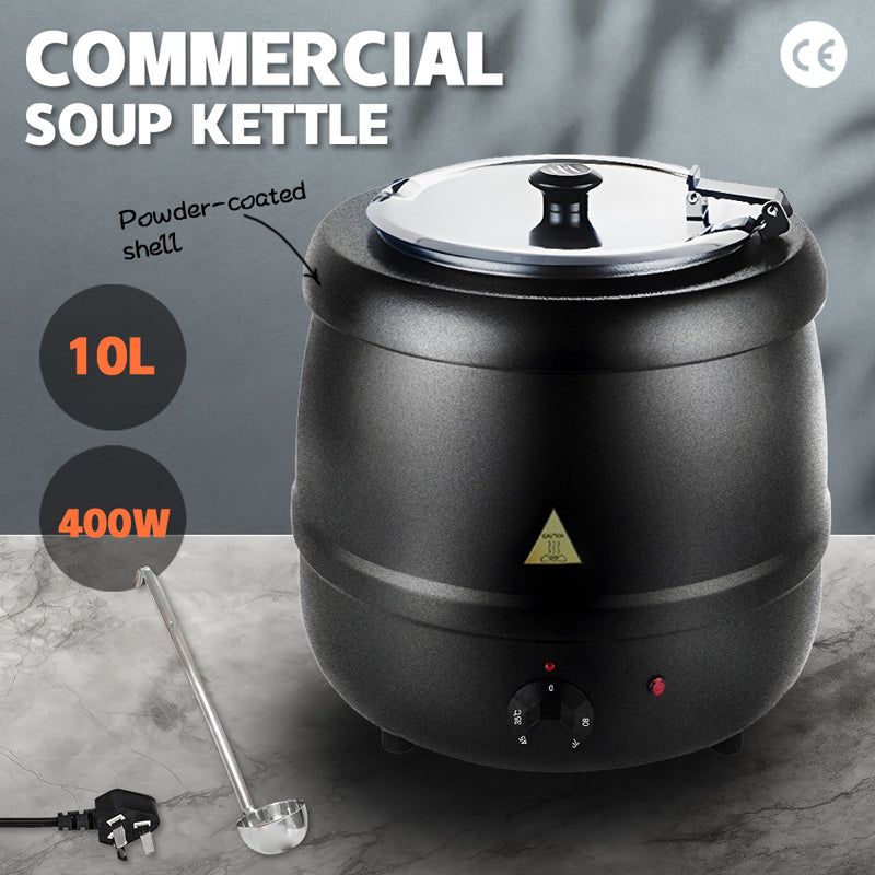 10l Black Enamel Thick Stainless Steel Electronic Hot Soup Pot Buffet Electric Heating Soup Warmer