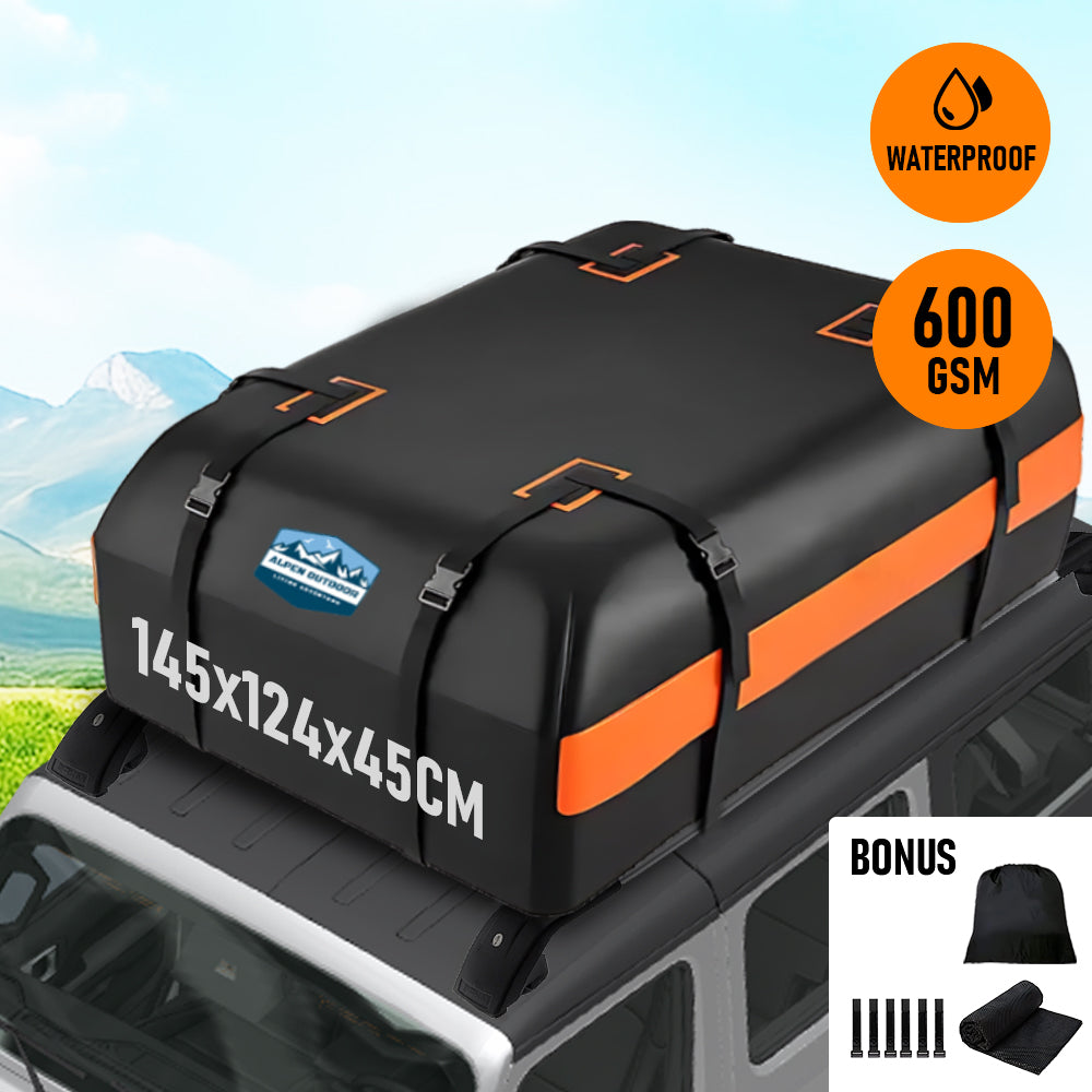 PVC Large Roof Top Tent Cover Rooftop Cargo Storage Carrier Bag Replacement Roof Luggage Bag 1450x1240x450mm for All Vehicles with Reinforced Straps