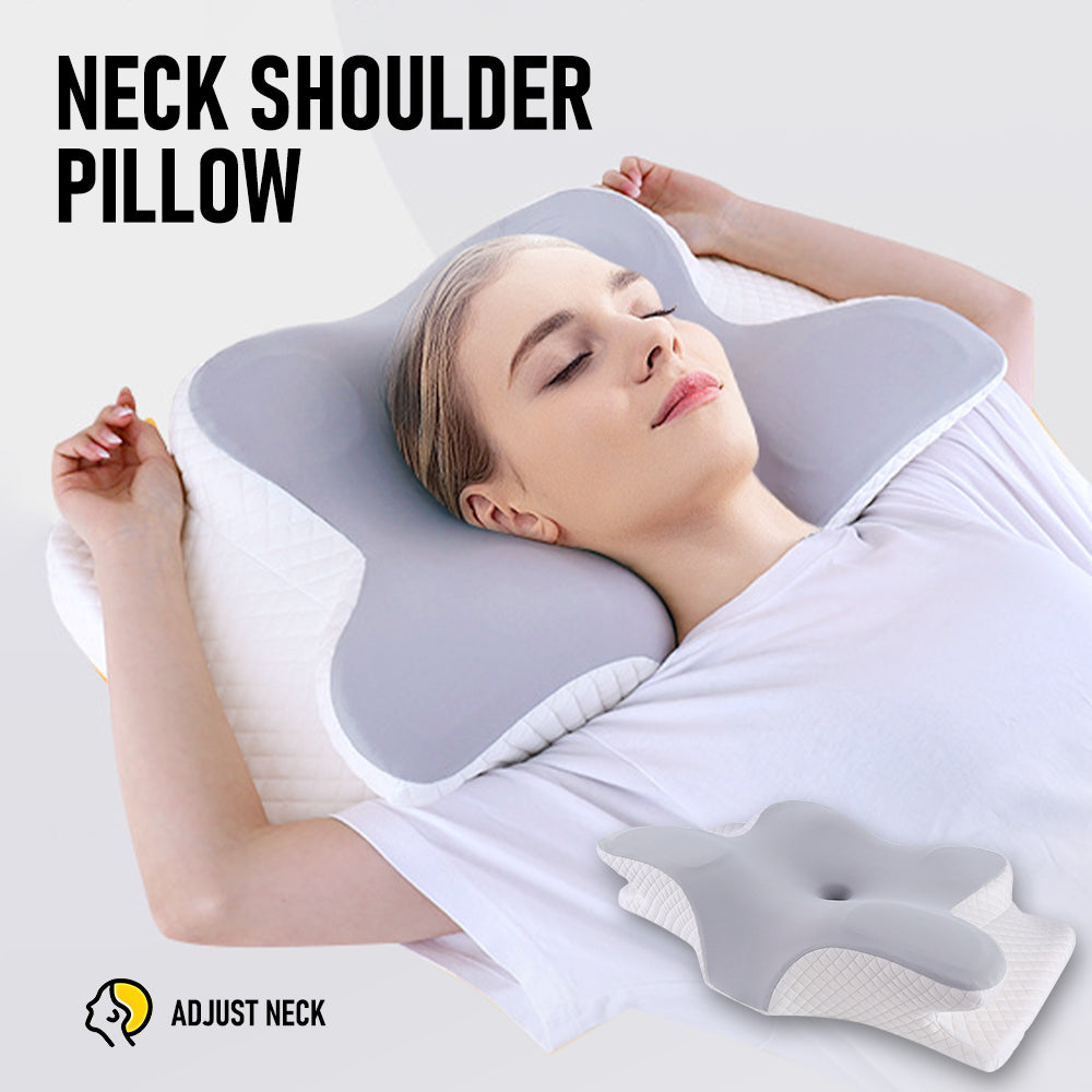 Orthopedic Neck Shoulder Pillow Cervical Memory Foam Support Cushion 2 Heights Ergonomic Contour Pillows With Washable Pillowcase Pain Relief