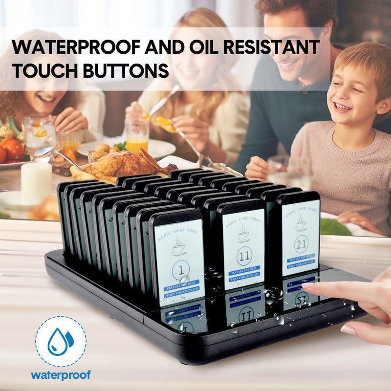 Restaurant Buzzers - 30 Pagers Efficient Queue Management Wireless Calling System - Ideal for Restaurants Cafe and Events