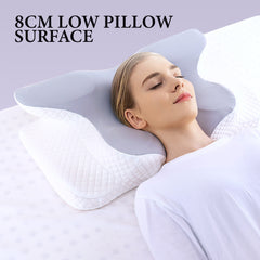 Orthopedic Neck Shoulder Pillow Cervical Memory Foam Support Cushion 2 Heights Ergonomic Contour Pillows With Washable Pillowcase Pain Relief