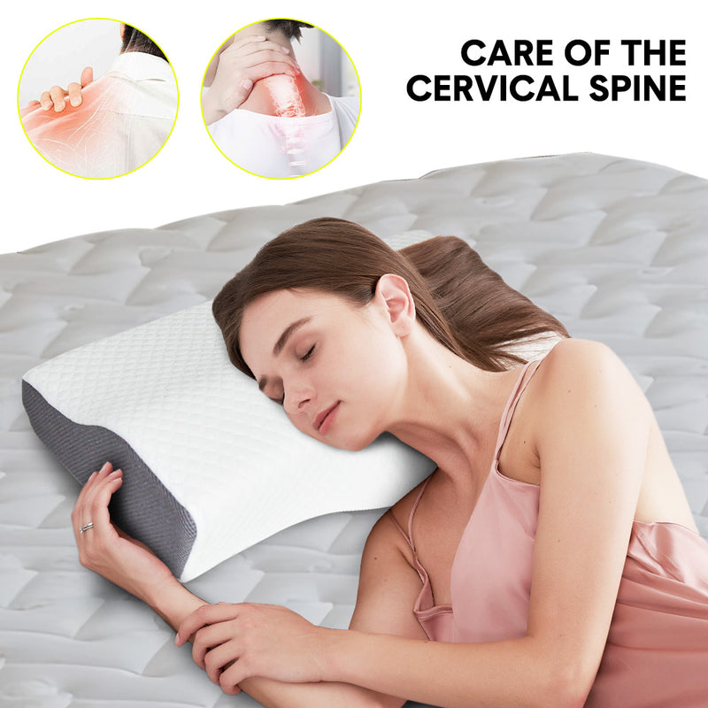 Cervical Memory Foam Pillow High Low Side Washable Ergonomic Pillow Butterfly Shaped Rebound Foam for Neck Shoulder Stomach Bed Sleeping Health Care