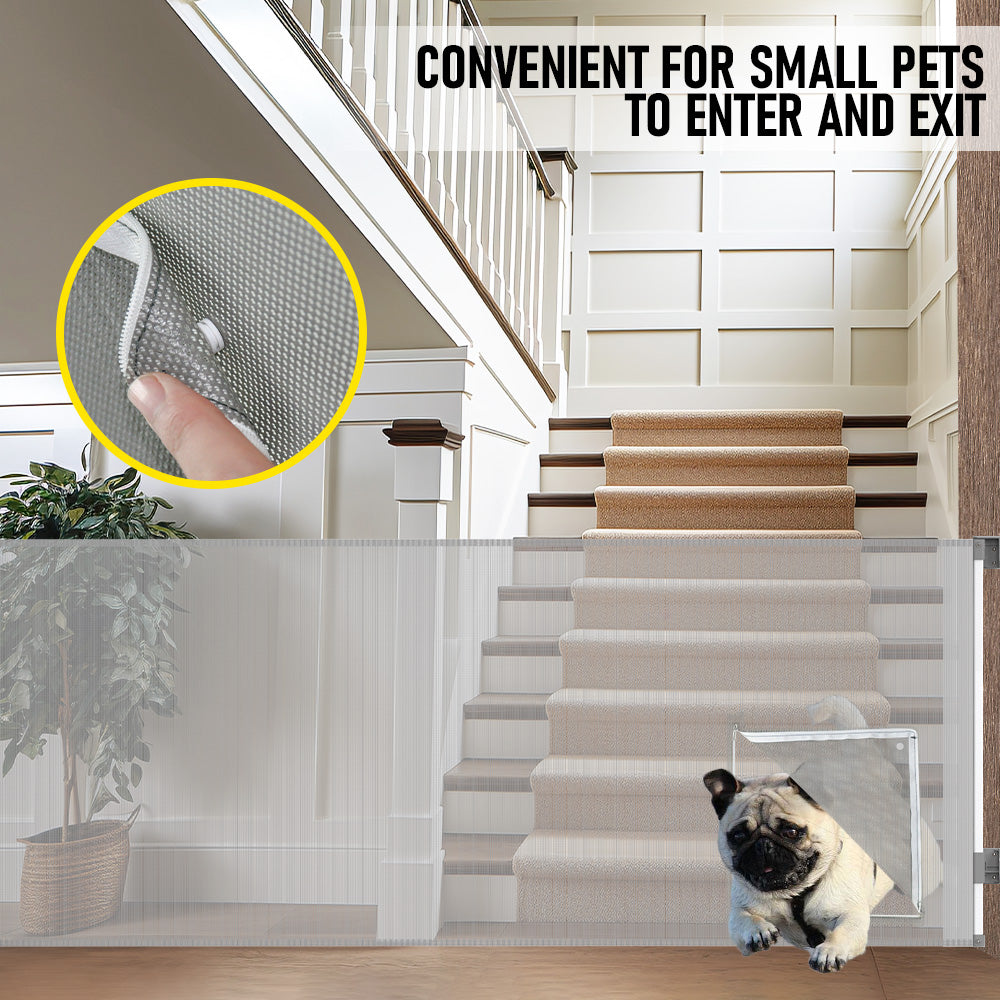 Retractable Safety Gate for Baby Dog Sulishang Durable Portable Extra Wide Safety Gates 33" Tall 118" Wide for Doorways Stairs Hallways Indoor Outdoor