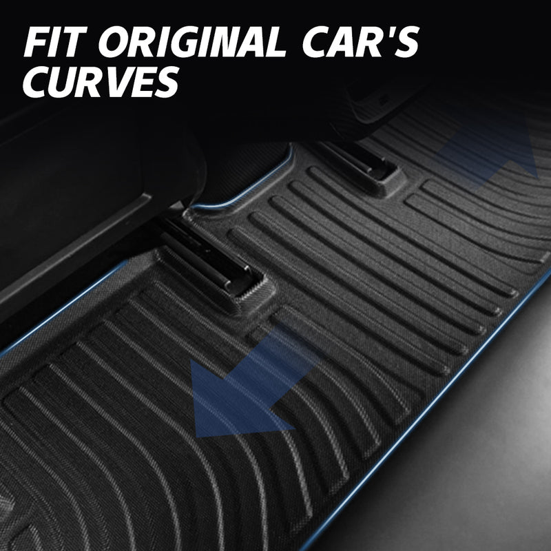 TPE Mats Compatible with Tesla Model 3 2024 TPE Floor Mats Front Storage Rear Storage Trunk Liner Car Interior Accessories Non-Slip Black