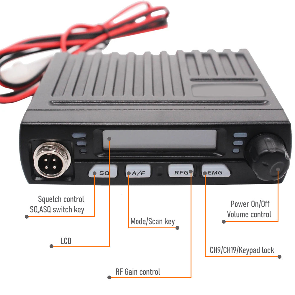 20KM Car Intercom Band Ultra-Thin Radio Station 25.6-30.1MHz Mini Shortwave