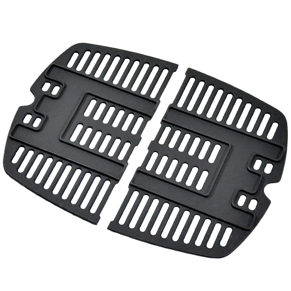 Cast Iron BBQ Grate Replacement Part for Weber Q100 Q1000 Q1200 Q1400 Series Grill 32x21cm Cooking Gas Accessories Set of 2