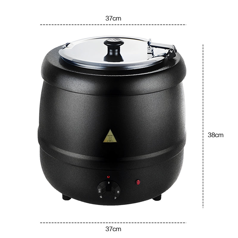 10l Black Enamel Thick Stainless Steel Electronic Hot Soup Pot Buffet Electric Heating Soup Warmer