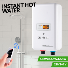 6500W Electric Instant Hot Water White Heater System Under Sink Rapid Heating Mini Tankless Heater Electricity Saving 220V Over Heating Protection