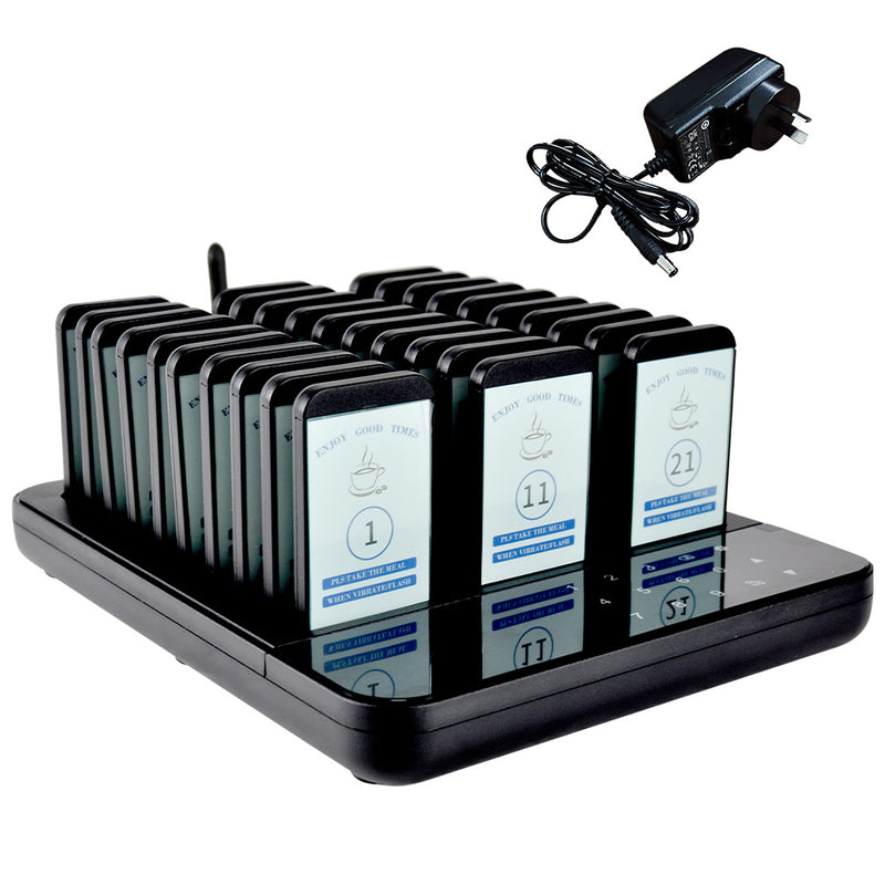 Restaurant Buzzers - 30 Pagers Efficient Queue Management Wireless Calling System - Ideal for Restaurants Cafe and Events