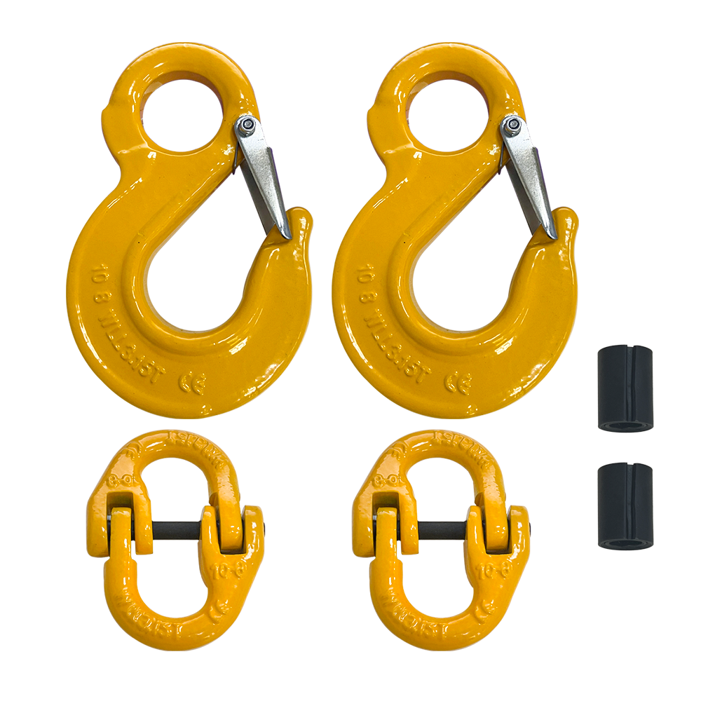 2 Pack Sling Hook with Hammerlock 8/10mm Heavy Duty Safety Latch Swivel Winch Hook for Caravan Camper Trailer Safety Chain 3150KG Working Load Limit