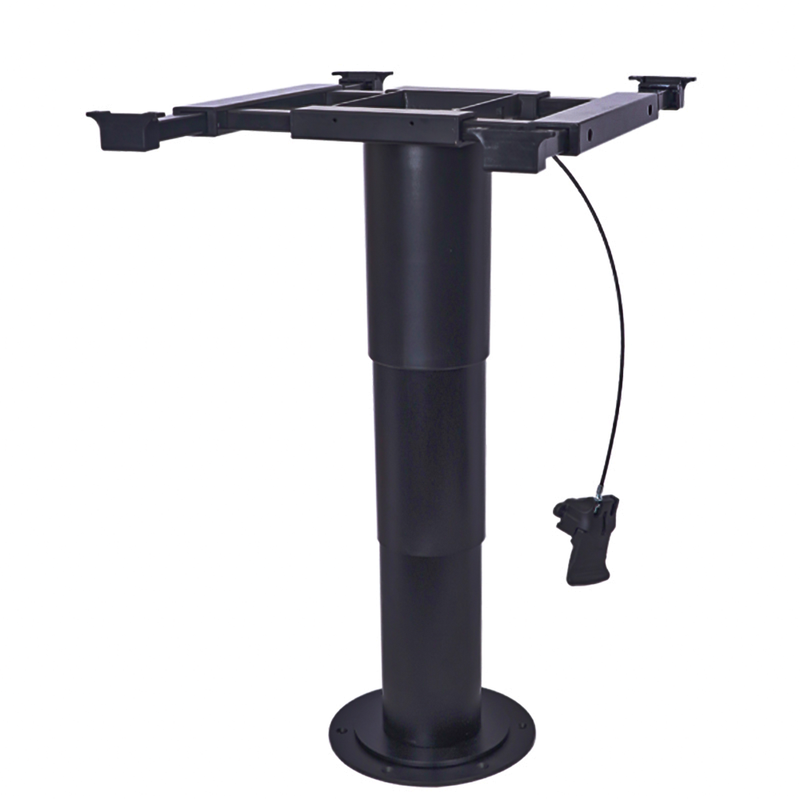 Table Pedestal Telescopic Leg 355-730mm Adjustable Height Aluminum Alloy 360 Degree Turntable Sliding System for RV Marine Boat Caravan Motorhome