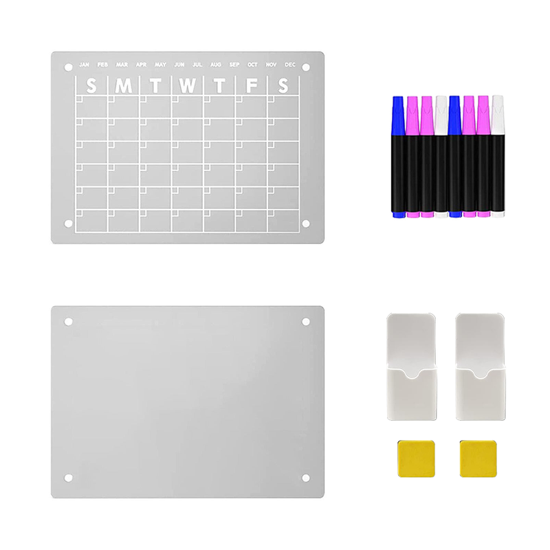 Large Magnetic Fridge Whiteboard Weekly Calendar Planner Acrylic White Board Set