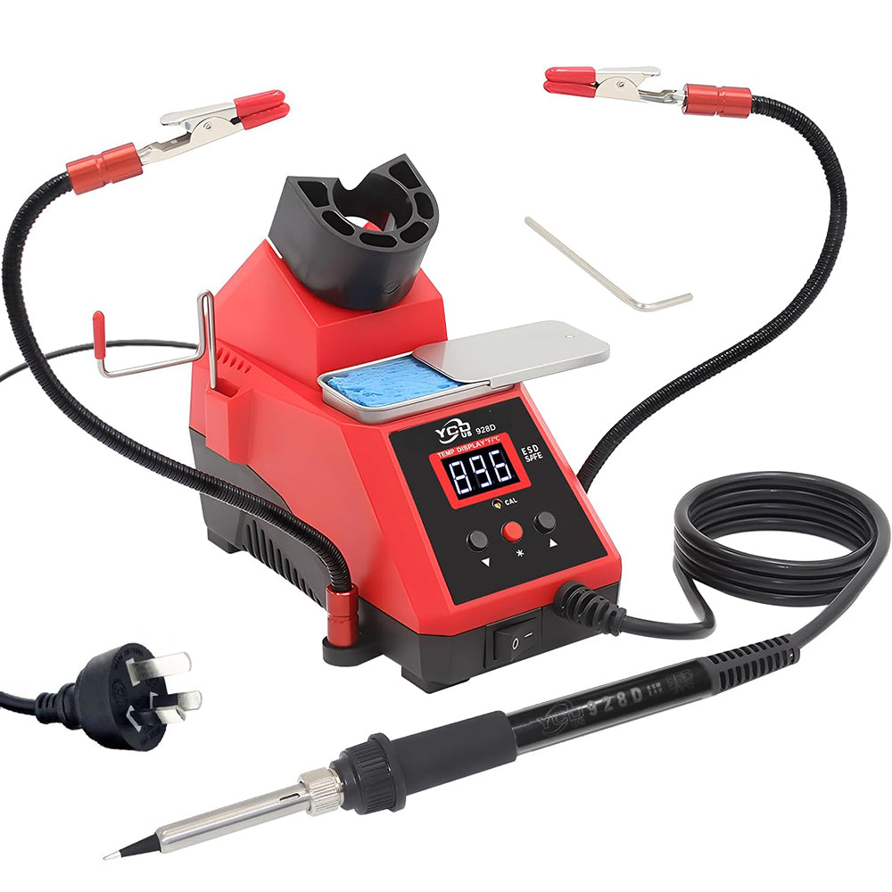 60W Digital Display Soldering Iron Station Kit Adjustable Precise Temp Fast Heating with 2 Helping Hands Conversion Auto Sleep Calibration Functions