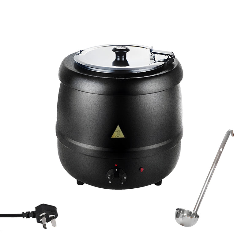 10l Black Enamel Thick Stainless Steel Electronic Hot Soup Pot Buffet Electric Heating Soup Warmer