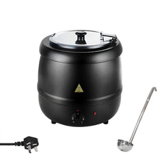 Alston 10l Black Enamel Thick Stainless Steel Electronic Hot Soup Pot Buffet Electric Heating Soup Warmer