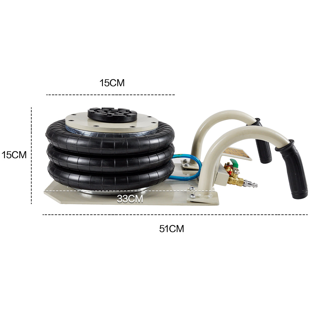 3T Triple Bag Pneumatic Air Jack 6600LBS Quick Lifting 3-5s Lift up to 40cm for Car SUV Minitruck-Heavy Duty Compressed Tools