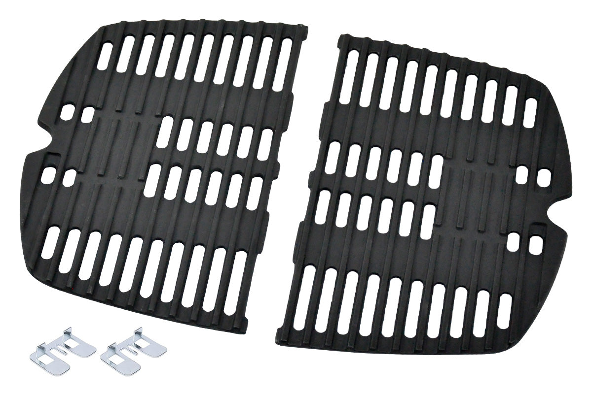 Cast Iron BBQ Grate Replacement Part for Weber Q100 Q1000 Q1200 Q1400 Series Grill 32x21cm Cooking Gas Accessories Set of 2