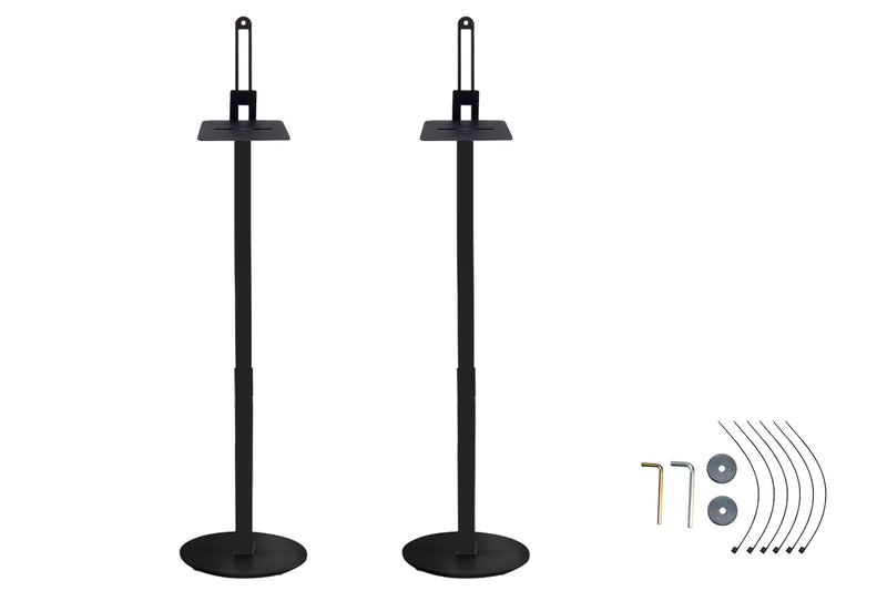 Speaker Stand Audio Floor Stand Speaker Holder Square Bracket Adjustable Height 83-162cm for Surround Speaker-Pack of 2 Black