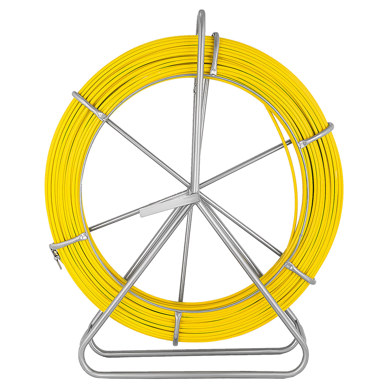 8mm 150M Fish Tape Puller Fiberglass Rodder with Steel Reel Cage Guiding Cable Duct Rodder Snake Copper Wire Telstra NBN Tool Non-Conduct