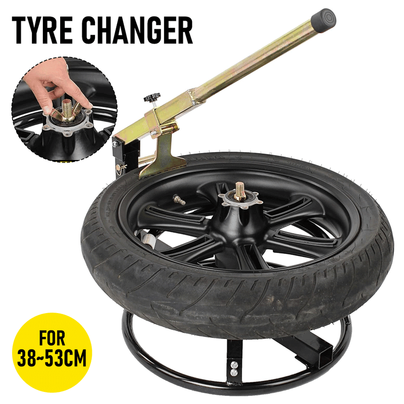 15 Inch - 21 Inch Adjustable Bead Breaker and Manual Tire Changing Stand Tire Changer for Motorcycle Dirt Bikes Home Garage