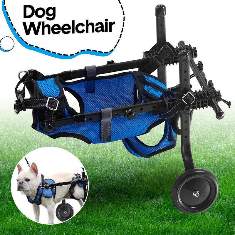 Adjustable Dog Wheelchair Pet Hind Leg Wheelchair Disabled Dog Cart Mobility Aid Rehabilitation Training for Pets Weighing 4-9kg With Pads and Poop Bags