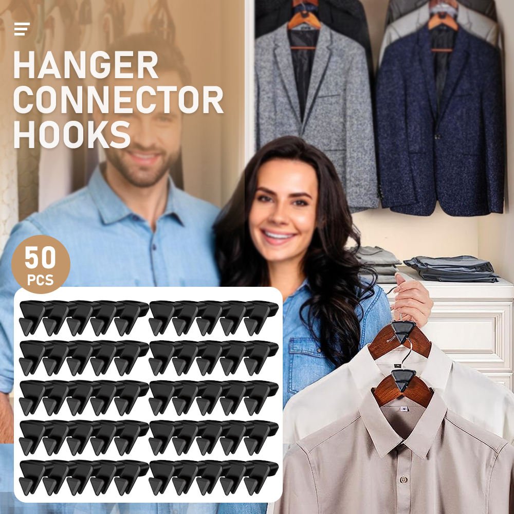 50Pcs Clothes Hanger Connector Hooks Clothes Hanger Connector Hooks Hanger Organizer Clothes Hanger Connector Hooks for Clothes Hanger Plastic Hangers Kids Hangers