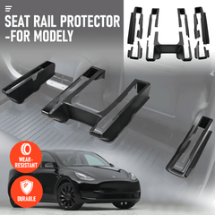 Seat Slide Rail Track Guards Pad for Tesla Model Y 2022-2024 Full Cover Protector Anti-Kick Corner Protection Front Rear Accessories