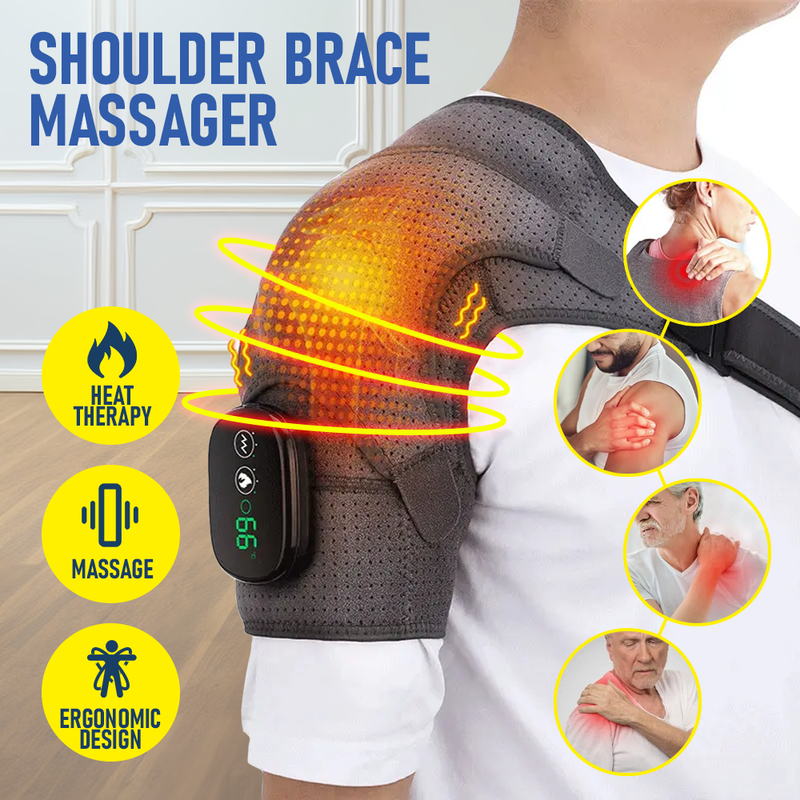 Heated Shoulder Brace Massage Rotator Cuff Support - Rechargeable