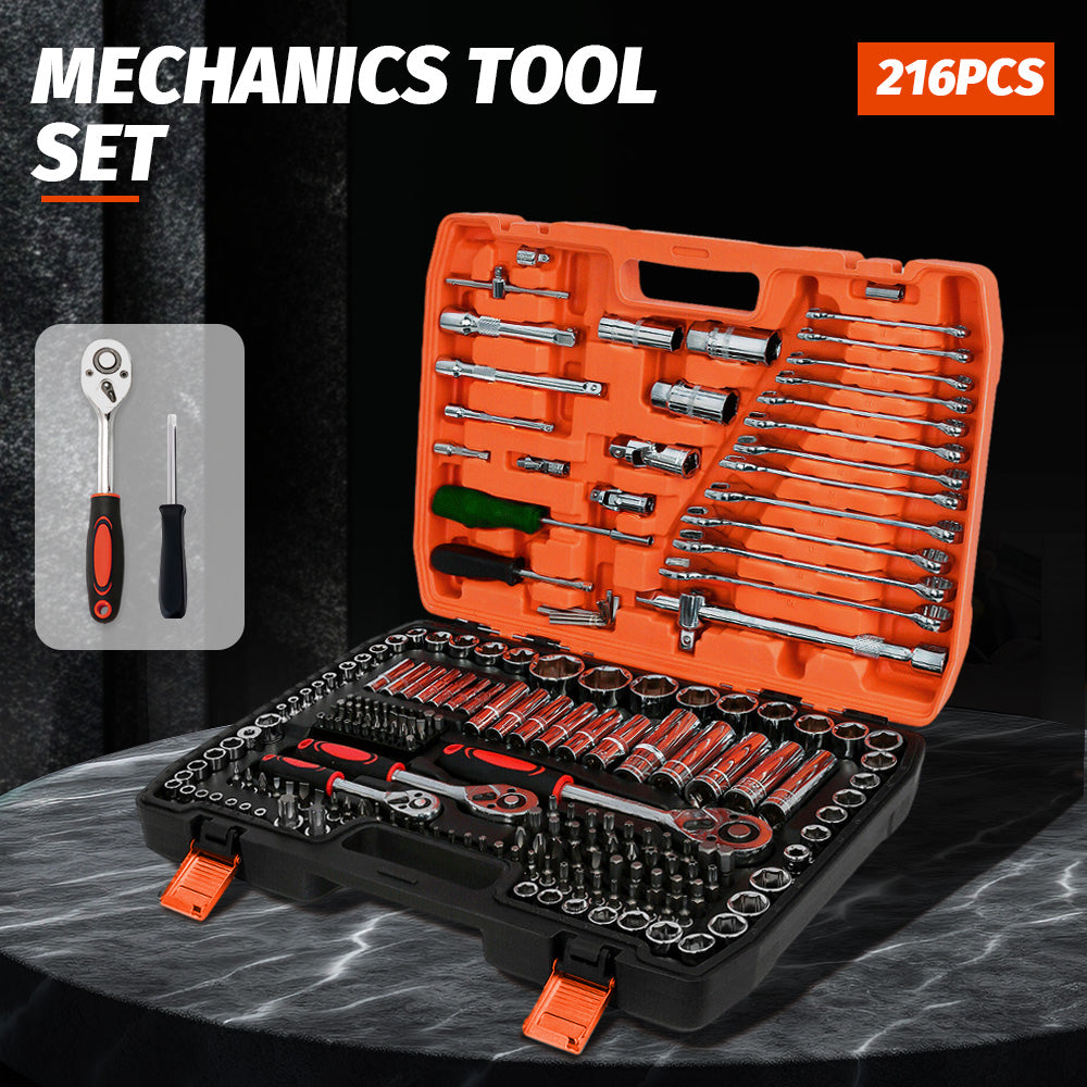 216PCS Ultimate Sockets Set Comprehensive Hand Tool Set Perfect for Home Essentials College Dorm Car Emergency Kit Ideal Apartment Essentials Men鈥檚 Tools Gift