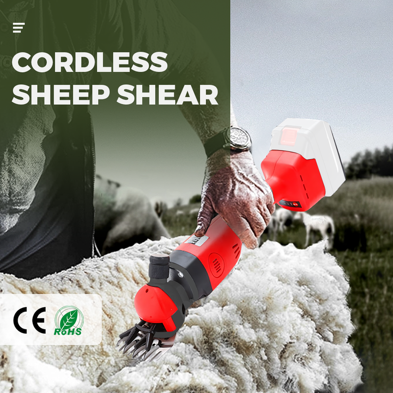 3500RPM Cordless Electric Sheep Shears Wool Animal Clipper Kit 9 Straight Tooth Blades for Shearing Sheep Goats Cattle and Other Farm Livestock Pets--Skin Only