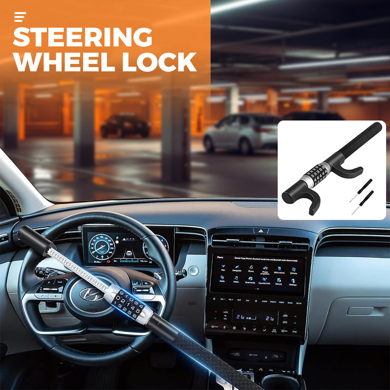 Heavy Duty Steering Wheel Lock Keyless 5 Coded Combination Security An