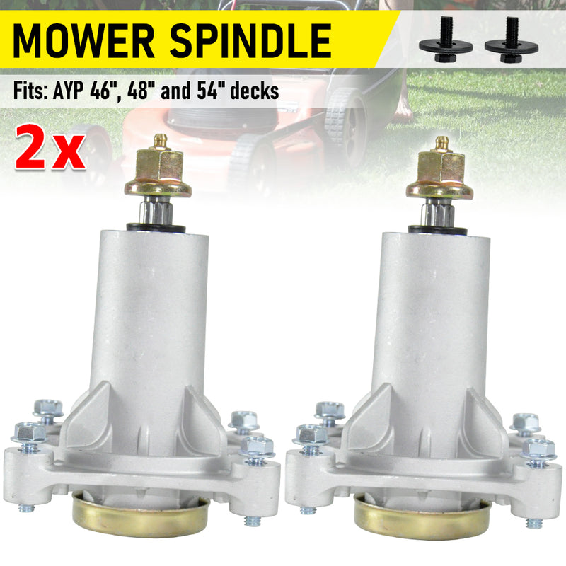 2pk Spindle Assembly with Mounting Screws & Pulley For Husqvarna 587253301 AYP 187292 46" 48" and 54" Decks Riding Lawn Mower Parts Replacement