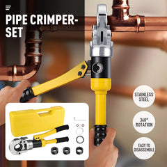 Hydraulic Pipe Crimper Plier Set Tube Plumbing Tool with Crimping Dies for Metal Pipe