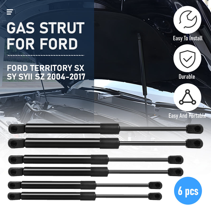 6pcs For FORD Territory SX SY Bonnet Tailgate Window Glass Gas Struts 2004-2011