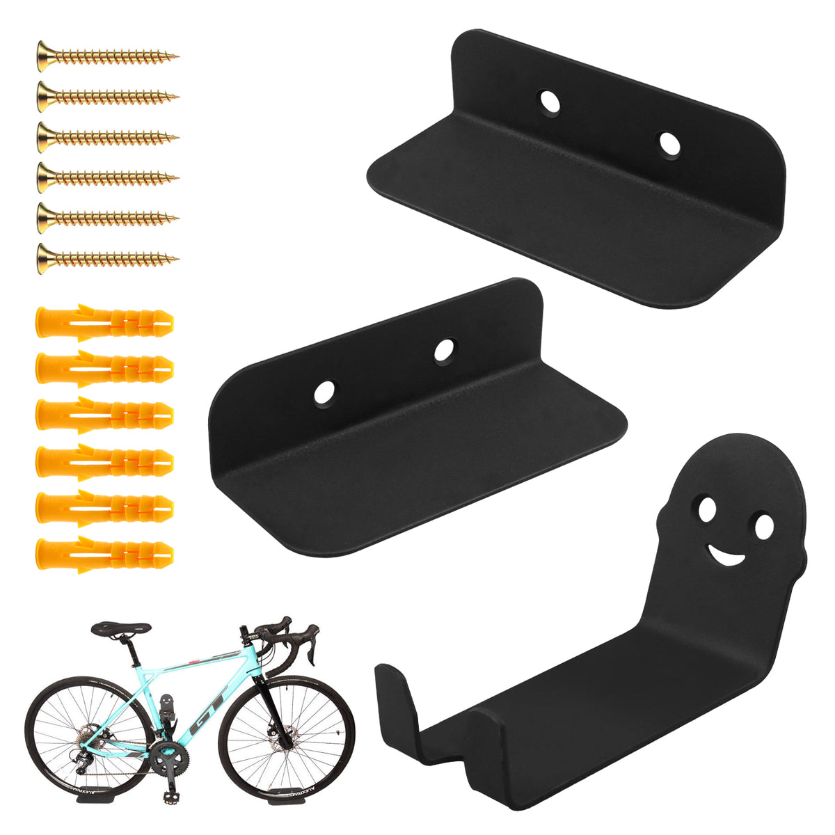 2-Pack Pedal Hook Wheels for Efficient Bicycle Storage