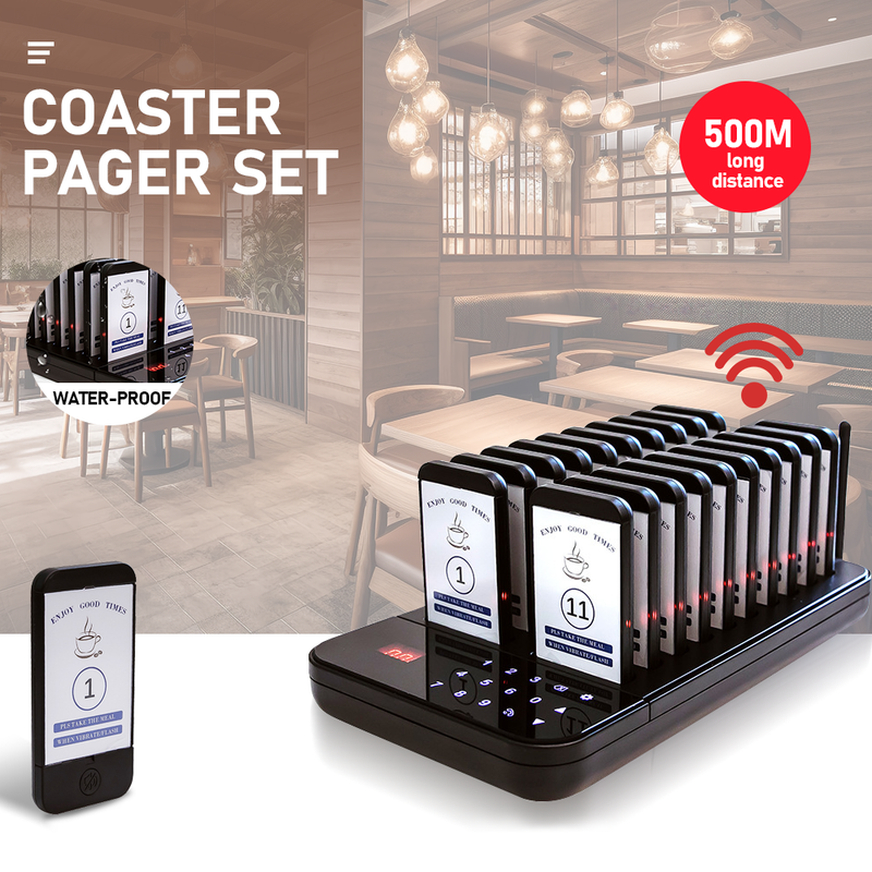 Restaurant Buzzers Paging System 20 Pagers Efficient Queue Management Wireless 3 Call Modes Guest Calling System Ideal for Restaurants Cafe and Events