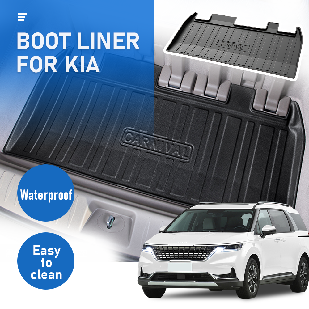 Cargo Mat Kia Carnival 2021-2023 Boot Liner Frunk Mat TPE Cargo Liner All Weather TPE Mat Accessories Rear Trunk Mat Water Proof