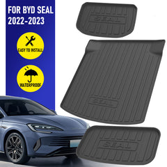 Durable TPE Cargo Mats For BYD Seal 2022-2023 Front Rear Cargo Liner Trunk Protector Car Accessories Durable Non-deforming聽 Heavy Duty 3pcs Set