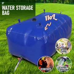 110L Collapsible Water Bladder Water Tank Non-Toxic Water Storage Bag Wear Resistant With Valve for Outdoor Camping Fishing Boating Drought Agriculture