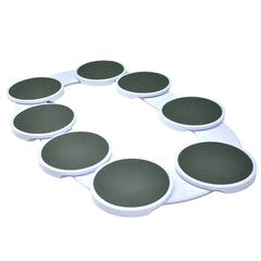 Expandable Lazy Susan Turntable Rotating Serving Tray for Rectangular Tables 8-Plate Capacity Adjustable Track Design Anti-Slip Edges Space-Saving