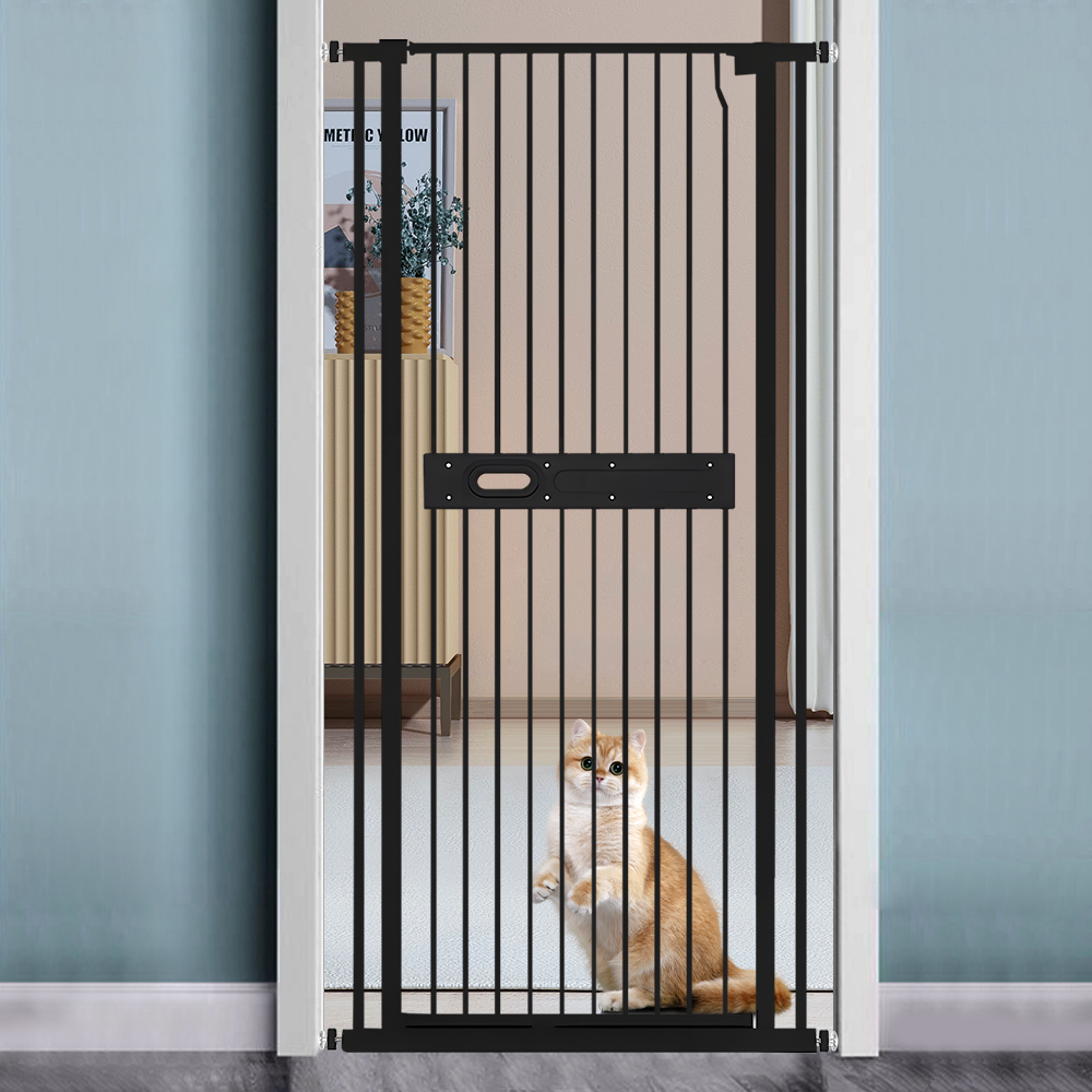 Alston Extra Tall 150cm Baby Pet Security Gate Balck Safety Gate Easy Fit Fence Two Way Opening No Drill Needed