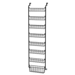 Over Door Organizer 8 Tier Detachable Basket Metal Hanging Pantry Organizer Hanging Storage Door Organization for Bedroom Bathroom Kitchen Black