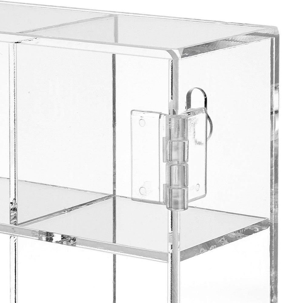 Acrylic Display Case 25 Compartments Mountable Clear Cabinet Transparent Stand With Door for Collectibles Gemstone and Mini Figures 10.7x2x10.5 inch