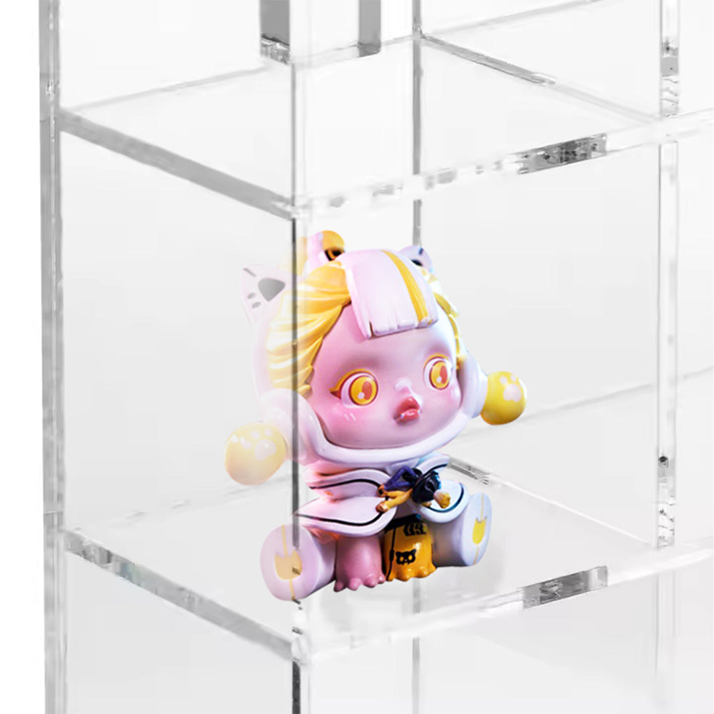 Acrylic Display Case 25 Compartments Mountable Clear Cabinet Transparent Stand With Door for Collectibles Gemstone and Mini Figures 10.7x2x10.5 inch