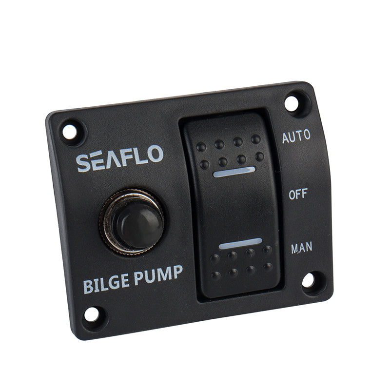 SEAFLO Marine Bilge Pump Switch Panel with LED Indicator Auto-Manual Control High Current Protection Durable Aluminum Build