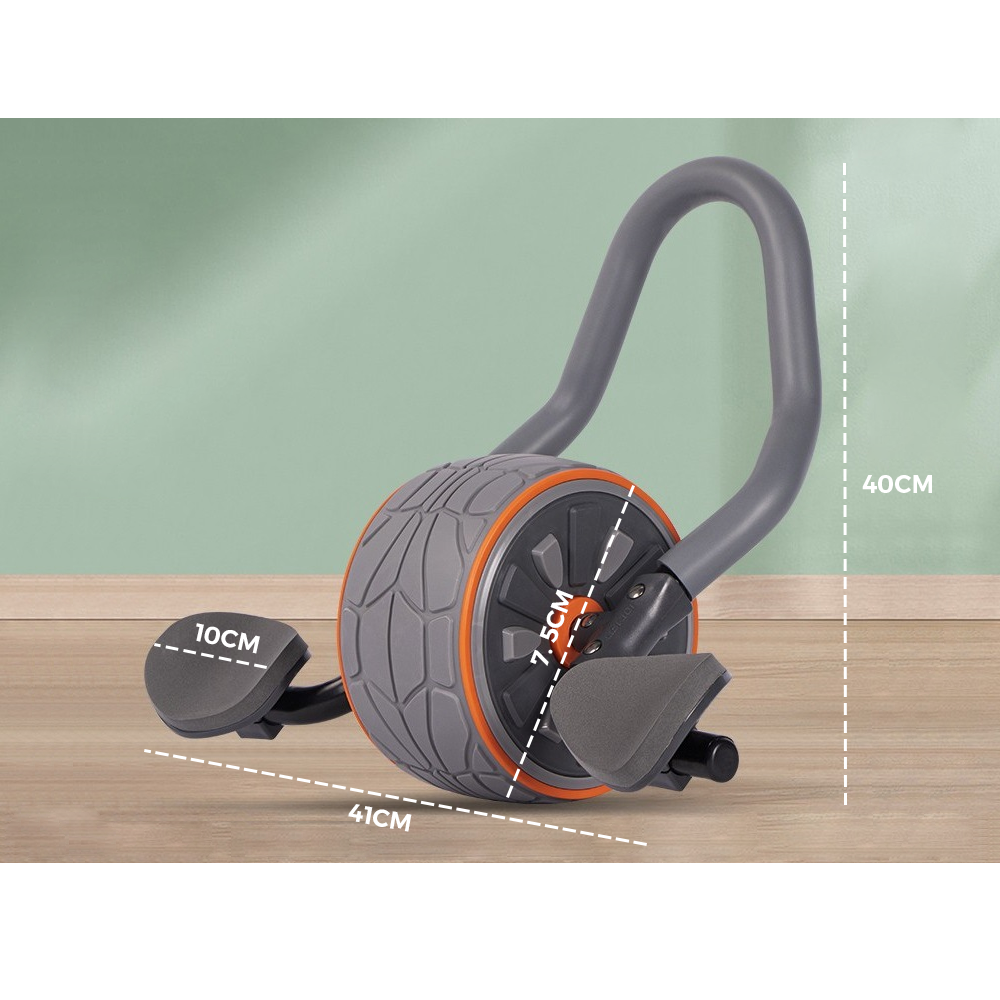 Grey AB Roller Wheel Training Home Gym Fitness