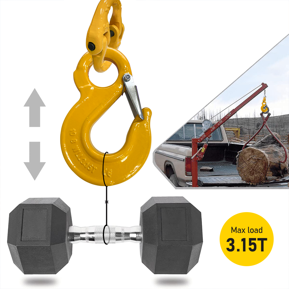 2 Pack Sling Hook with Hammerlock 8/10mm Heavy Duty Safety Latch Swivel Winch Hook for Caravan Camper Trailer Safety Chain 3150KG Working Load Limit